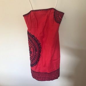 Lilly Pulitzer coral and navy Bowen dress